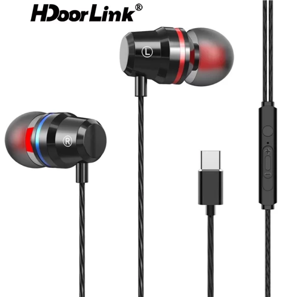 Auriculares HdoorLink Type-C Metal Serious Bass - Imagen 2