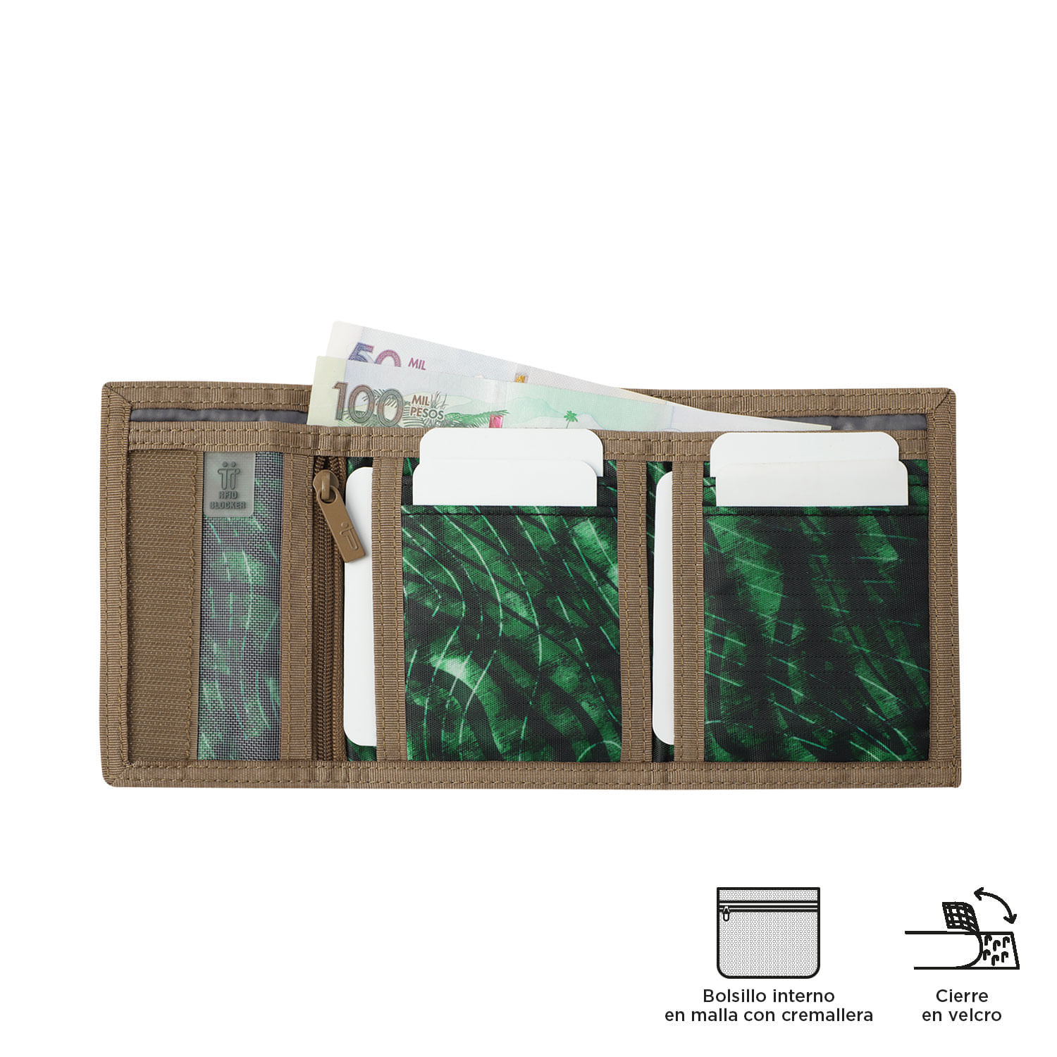 Billetera Tojal con RFID Blocker Gris