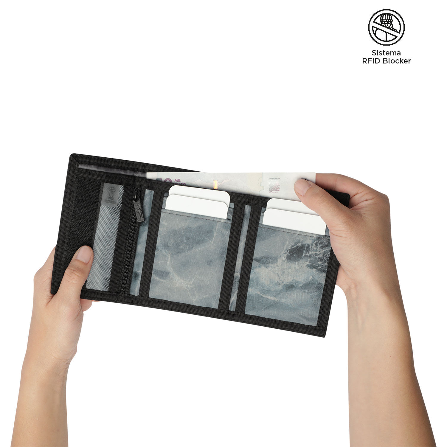 Billetera Tojal con RFID Blocker Gris