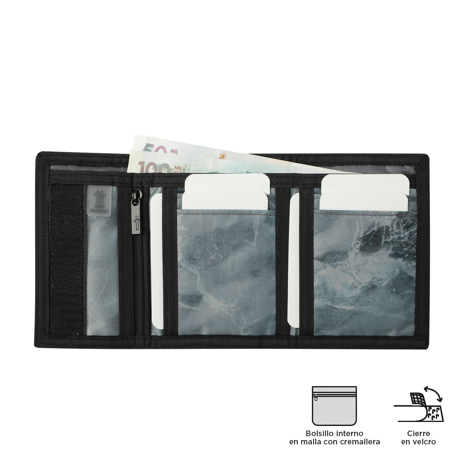 Billetera Tojal con RFID Blocker Gris